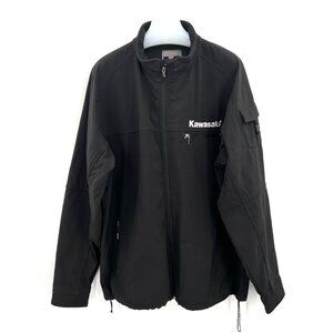 Kawasaki Soft Shell Men's Black Front Zip Jacket Size‎ XL